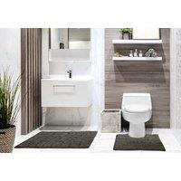 New Edge Blinds Ripple Collection Pure Cotton Jacquard 2pc Bath Set in Grey | Size: 50 cm x 80 cm