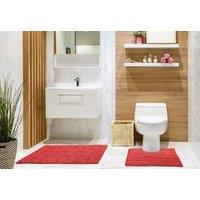 New Edge Blinds Ripple Collection Pure Cotton Jacquard 2pc Bath Set in Red | Size: 50 cm x 80 cm
