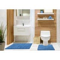 New Edge Blinds Ripple Collection Pure Cotton Jacquard 2pc Bath Set in Blue | Size: 50 cm x 80 cm