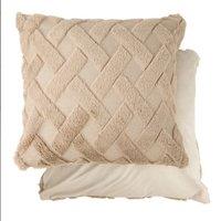 New Edge Blinds Newton Cross Hatch Collection Soft Touch Cushion Cover in Natural | Size: 43 cm x 43 cm