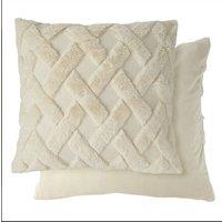 New Edge Blinds Newton Cross Hatch Collection Soft Touch Cushion Cover in Cream | Size: 43 cm x 43 cm