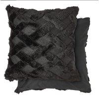 New Edge Blinds Newton Cross Hatch Collection Soft Touch Cushion Cover in Black | Size: 43 cm x 43 cm