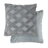 New Edge Blinds Newton Cross Hatch Collection Soft Touch Cushion Cover in Silver | Size: 43 cm x 43 cm