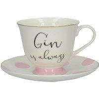 Creative Tops Ava & I Gin & Tonic Cup & Saucer in White