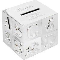 Personalised Memento Company Personalised ABC Money Box in Metallic Silver