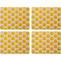 Creative Tops Set of 4 Yellow Spotty Cork Backed Rectangle Placemats 30x22x1.5cm | Size: 30x22x1.5 cm