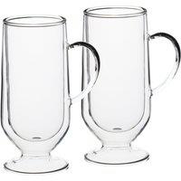 La Cafetiere Set of 2 Double-Walled Large Irish Coffee Glasses in Clear