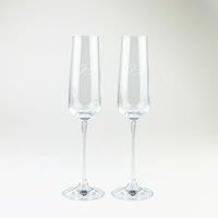 Selbrae House 2 Champagne Flutes - Hearts in White
