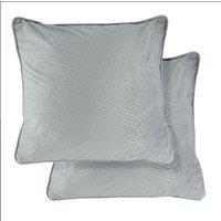 New Edge Blinds Deco Collection Soft Velvet Geometric Cushion Cover in Silver | Size: 43 cm x 43 cm