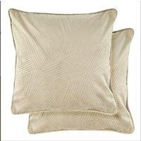 New Edge Blinds Deco Collection Soft Velvet Geometric Cushion Cover in Natural | Size: 43 cm x 43 cm