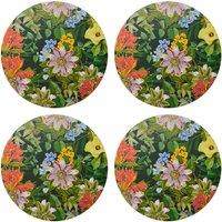 Creative Tops Set of 4 Tropical Bloom Floral Cork Backed Round Placemats 40x29cm | Size: 40x29 cm