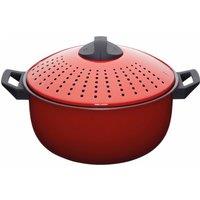 KitchenCraft 4 Litre Carbon Steel Pasta Pot in Red