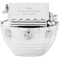 Personalised Memento Company Personalised Silver Noahs Ark Money Box in Metallic Silver