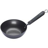 KitchenCraft Oriental Carbon Steel Non-Stick Wok, 20cm in Black