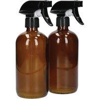 KitchenCraft 2pc Living Nostalgia Refillable pray Glass Bottle Set, Amber in Brown