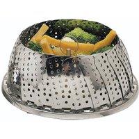 KitchenCraft Stainless Steel Collapsible Steaming Basket, 28cm in Silver