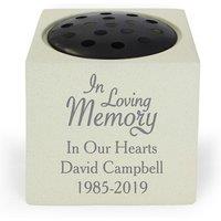 Personalised Memento Company Personalised In Loving Memory Memorial Vase in Light Sand