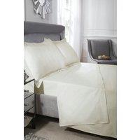 New Edge Blinds Luxor Collection 200 Thread Count Luxury Egyptian Cotton Fitted Sheet in Cream | Size: Super King