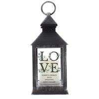 Personalised Memento Company Personalised LOVE LED Black Lantern