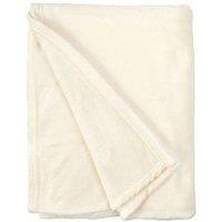 New Edge Blinds Plush Collection Flannel Fleece Super Soft Throw in Cream | Size: 140 cm x 180 cm