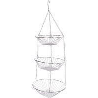 KitchenCraft Three Tier Hanging Vegetable / Fruit Basket in Silver