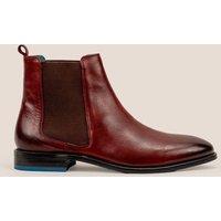 Oswin Hyde Men's Douglas Premium Leather Chelsea Boots in Red | Size: 12