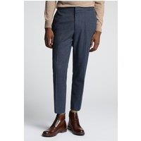 FARAH Men's Slim Fit Airforce Blue Flannel Trousers | Size: 44R