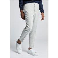 FARAH Men's Cool Slim Fit Grey Flannel Trousers | Size: 36R