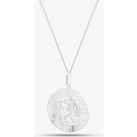 T.H.Baker Women's Silver Round Engraved St. Christopher Pendant 8-61-8079 | Size: 16-18inch