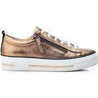 Moda In Pelle Women's 'Filician' Metallic Leather New Trainers in Gold | Size: 5