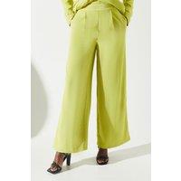 Wide Leg Trouser With satin Pleated Waistband