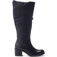 Moda In Pelle Women's 'Soleene' Leather Heeled Boots in Black | Size: 5