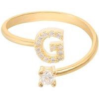Latelita Women's Initial Ring Gold G in White
