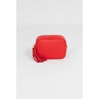 Beau Italian Leather Crossbody Bag - Red, Pebbled