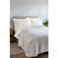 Soak&Sleep Quilted Cotton Bedspread in Light Grey | Size: Single