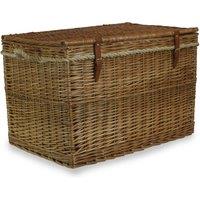 Red Hamper Wicker Large Light Steamed Storage Hamper in Dark Brown