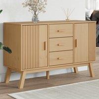 Berkfield Home Sideboard OLDEN Brown 114x43x73.5cm Solid Wood Pine | Size: 114x43x73.5 cm