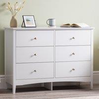 Christow Modern Chest of Drawers 6 Drawer Bedroom Storage Furniture Cabinet in White