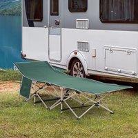 OUTSUNNY Single Person Folding Camping Cot Portable Camp Sleeping Bed w/ Carry Bag in Green