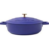 MasterClass Cast Aluminium Casserole Dish Electric Blue Shallow Cooking Pot, 28cm, 4L, Gift Boxed