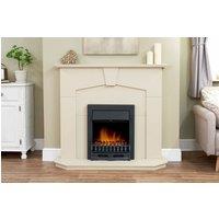 Adam Fires & Fireplaces Abbey Fireplace in Stone Effect with Blenheim Electric Fire in Black, 48 Inch in Black