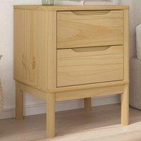 Berkfield Home Bedside Cabinet FLORO Wax Brown 45x39x57 cm Solid Wood Pine | Size: 45 x 39 x 57 cm