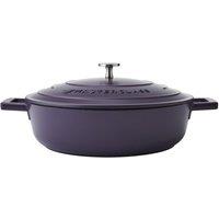 MasterClass Cast Aluminium Purple Shallow Casserole Dish, 28cm, 4 Litre, Gift Boxed