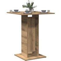 Berkfield Home Bistro Table Artisan Oak 60x60x75 cm Engineered Wood in Brown | Size: 60 x 60 x 75 cm