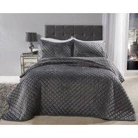 New Edge Blinds Banbury Bedspread in Grey | Size: Double