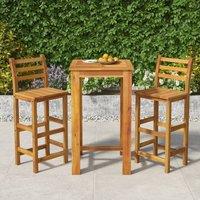 Berkfield Home 3 Piece Garden Bar Set Solid Wood Acacia in Brown