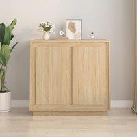 Berkfield Home Sideboard Sonoma Oak 80x34x75 cm Engineered Wood in Brown | Size: 80 x 34 x 75 cm