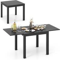 Gymax Patio Expandable Dining Table Adjustable Dining Table For 4-6 Person in Grey