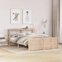 Berkfield Home Bed Frame with Headboard without Mattress 120x200 cm in Brown | Size: Small Double