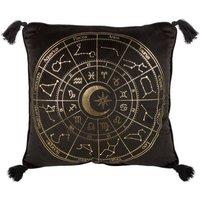 KDMD 35cm Square Black Astrology Wheel Cushion